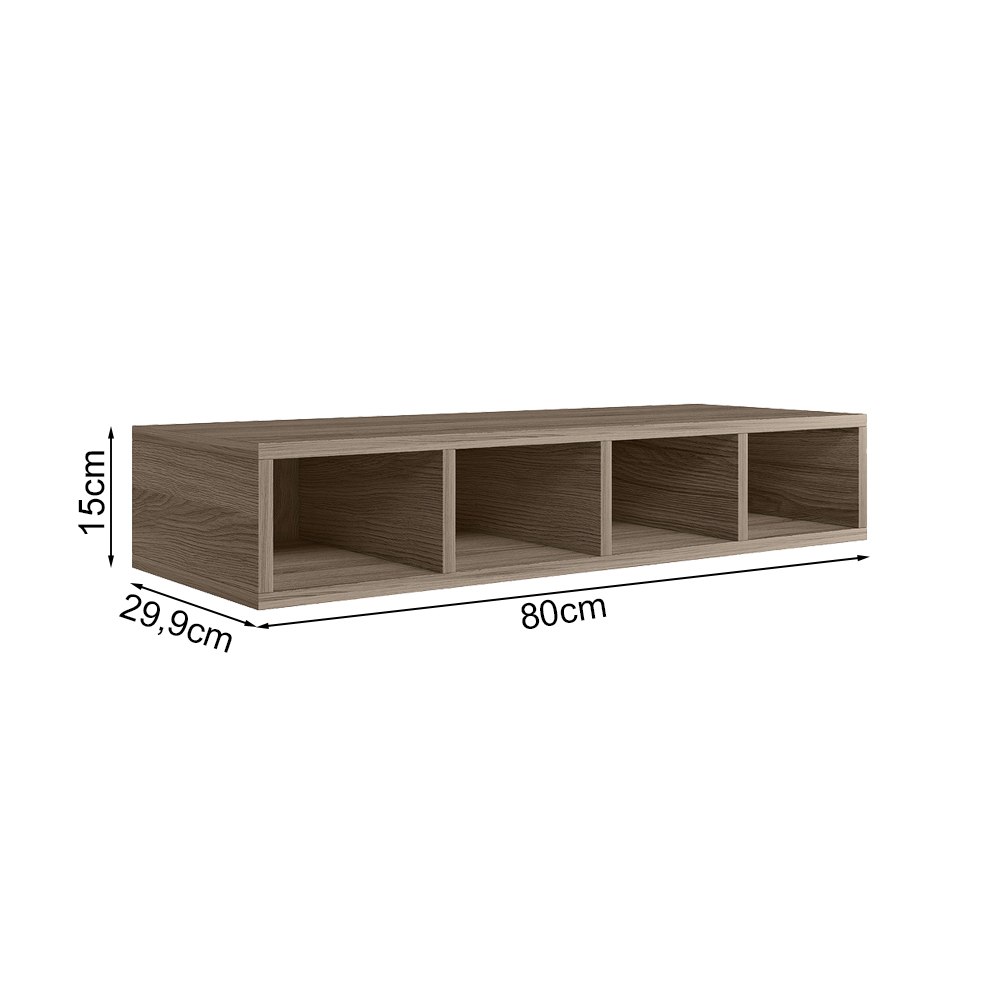 Aereo Nicho Garrafeiro MDF 80 cm Kali 16683 Carvalho Toq Nicioli