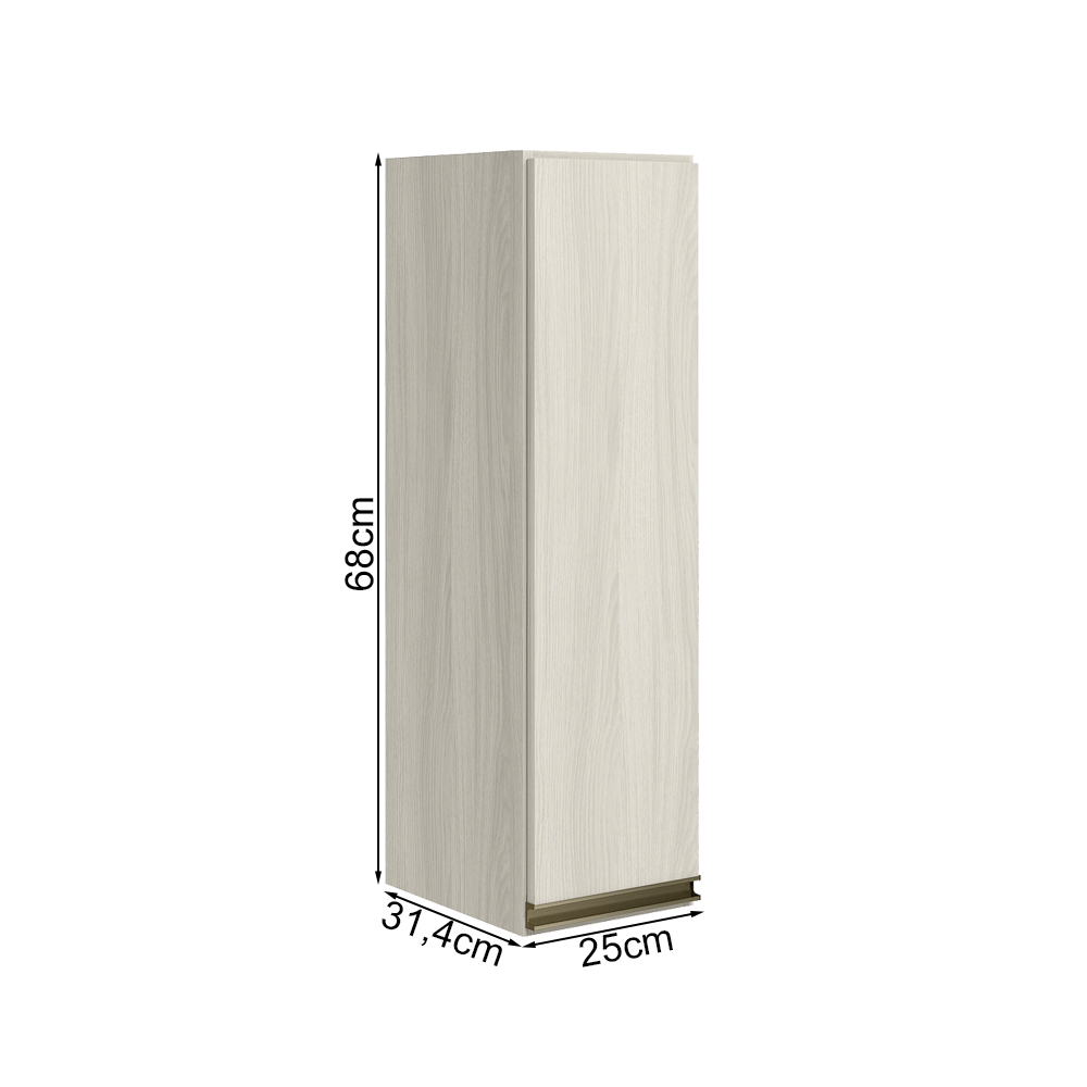 Armario Aereo 1 Porta MDF 25 cm Kali 12200 Bianco Toq Bianco Toq Nicioli
