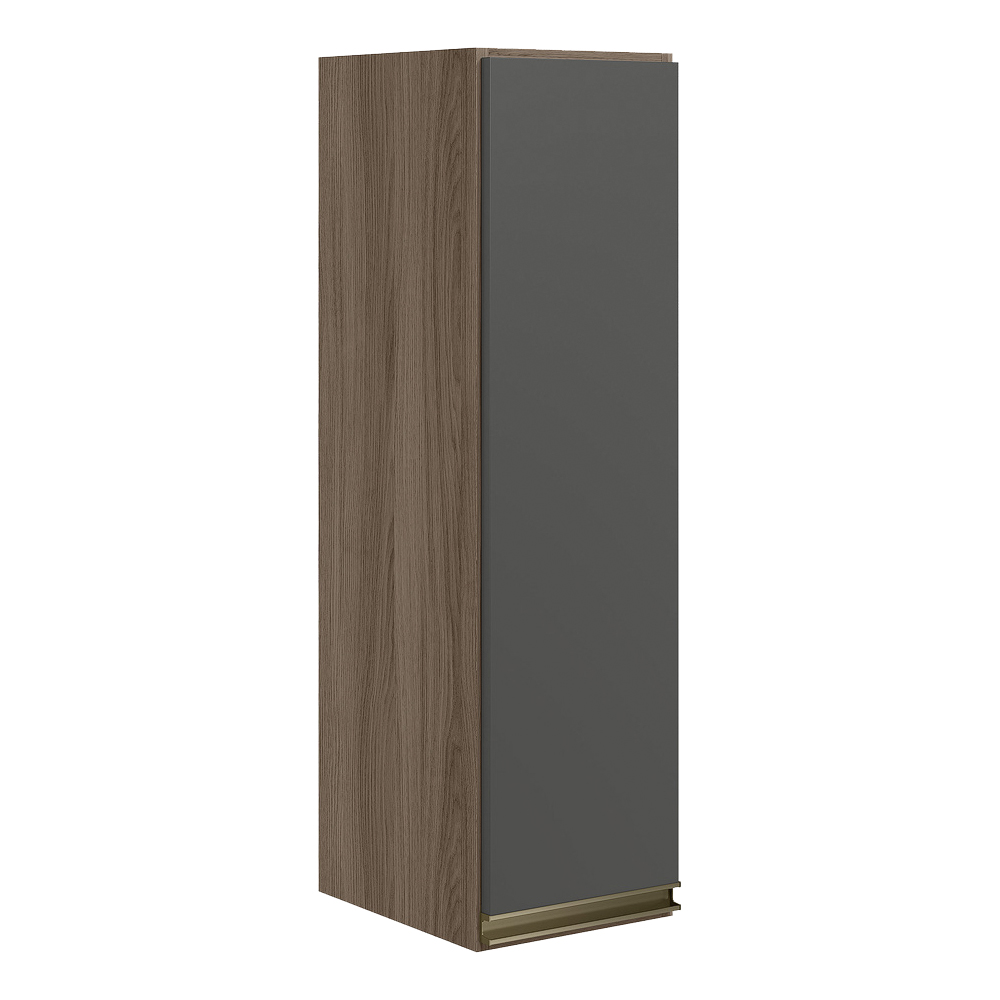 Armario Aereo 1 Porta MDF 25 cm Kali 12200 Carvalho Toq Chumbo Nicioli