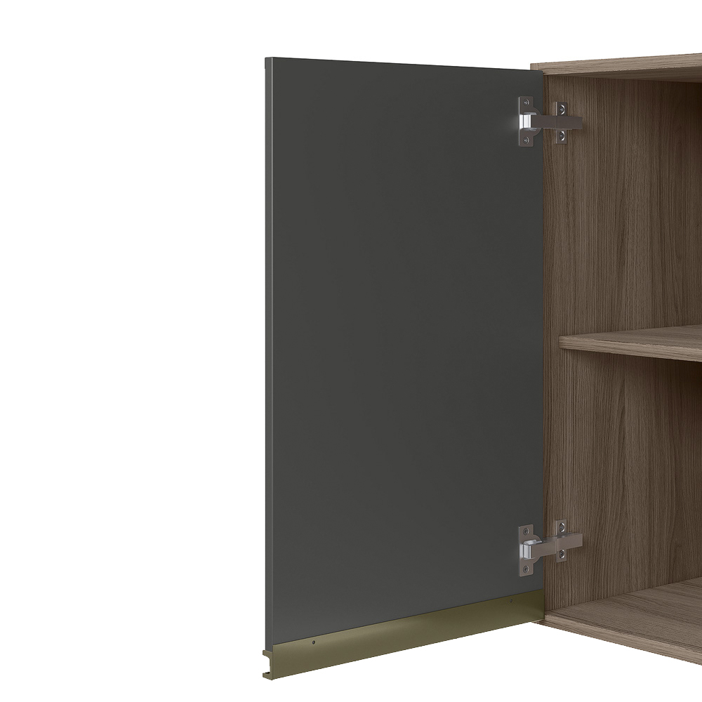 Armario Aereo 1 Porta MDF 25 cm Kali 12200 Carvalho Toq Chumbo Nicioli