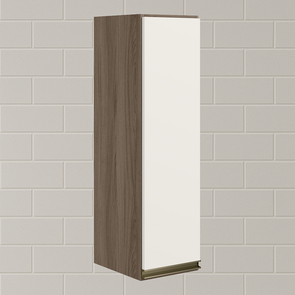 Armario Aereo 1 Porta MDF 25 cm Kali 12200 Carvalho Toq Off White Cetim Nicioli