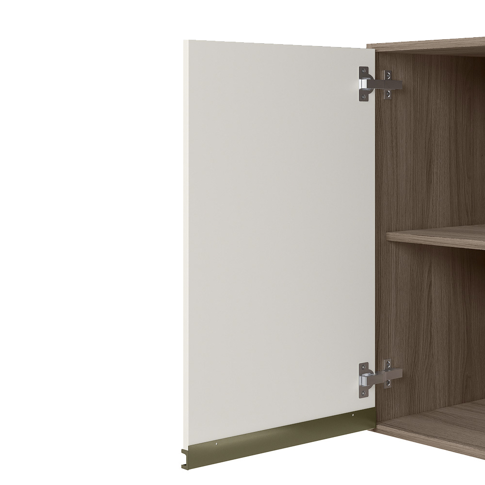 Armario Aereo 1 Porta MDF 25 cm Kali 12200 Carvalho Toq Off White Cetim Nicioli