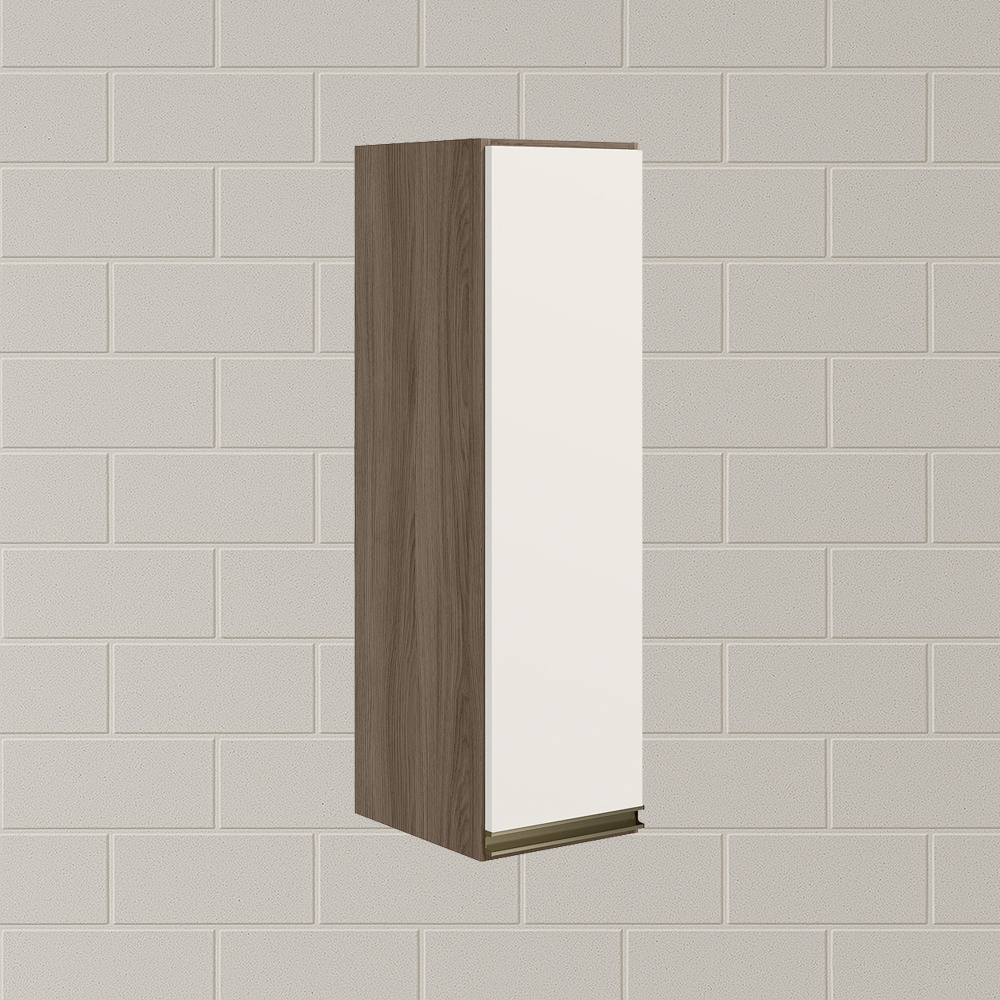 Armario Aereo 1 Porta MDF 25 cm Kali 12200 Carvalho Toq Off White Cetim Nicioli