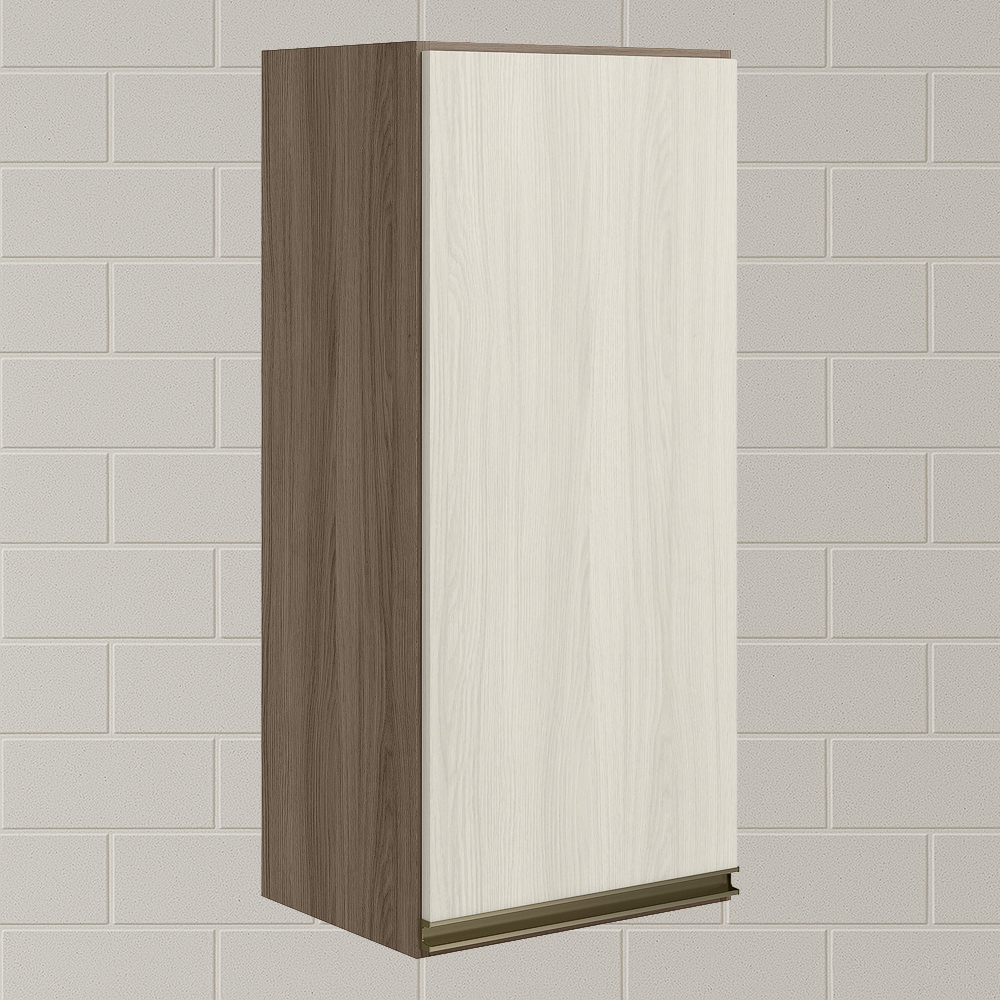 Armario Aereo 1 Porta MDF 30 cm Kali 12201 Carvalho Toq Bianco Toq Nicioli