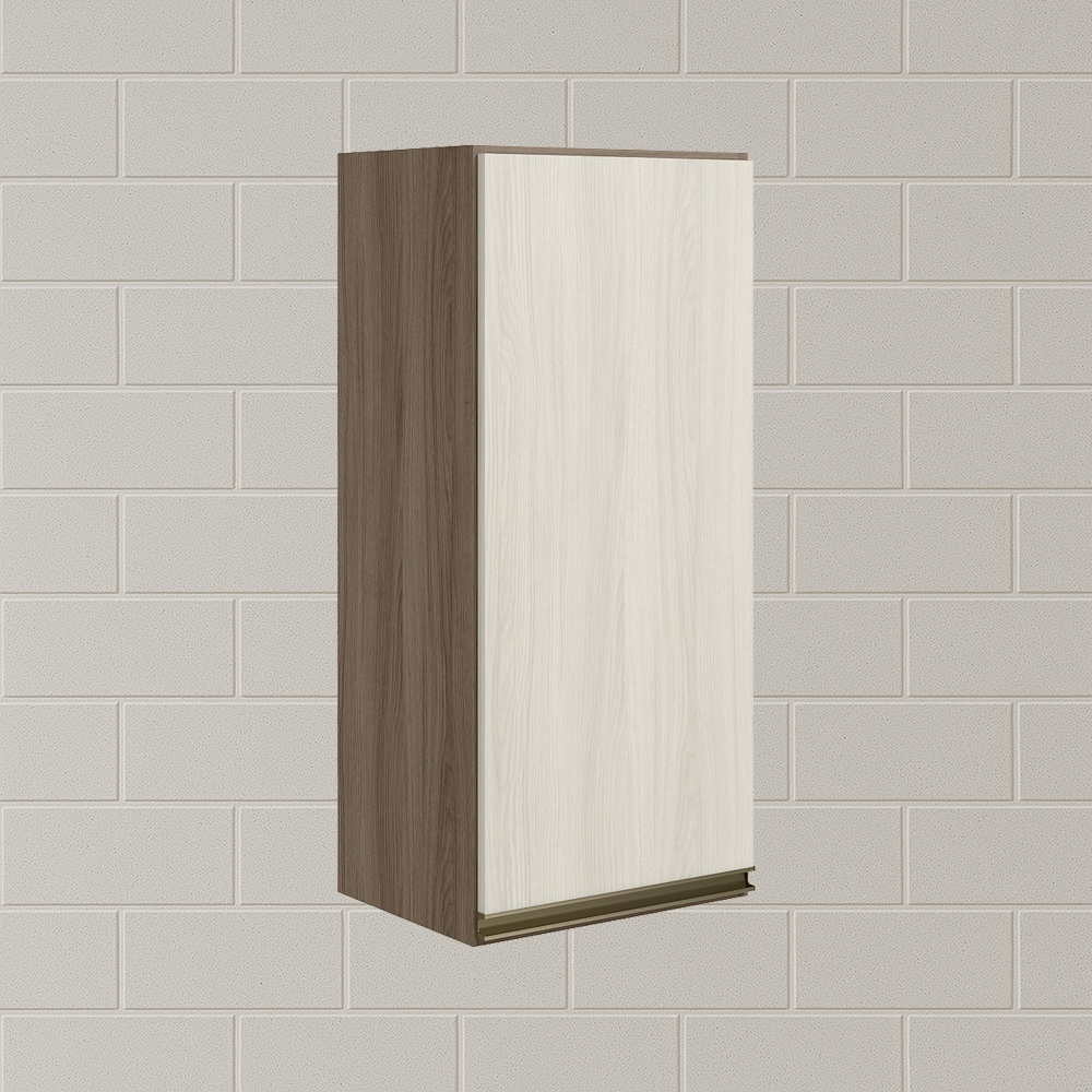 Armario Aereo 1 Porta MDF 30 cm Kali 12201 Carvalho Toq Bianco Toq Nicioli