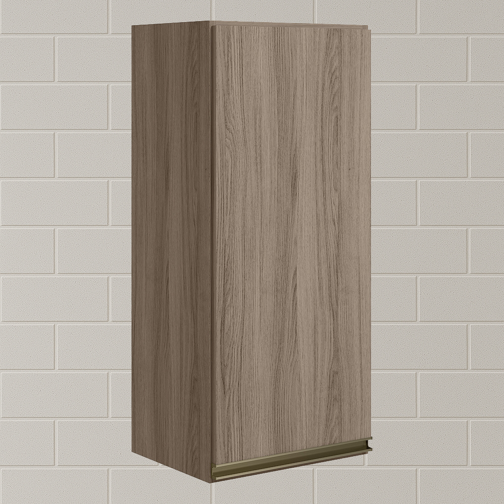 Armario Aereo 1 Porta MDF 30 cm Kali 12201 Carvalho Toq Carvalho Toq Nicioli