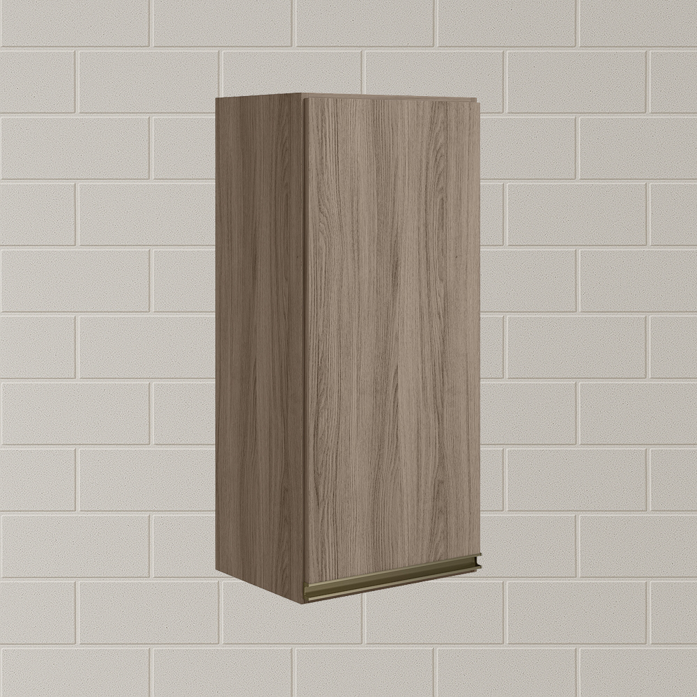 Armario Aereo 1 Porta MDF 30 cm Kali 12201 Carvalho Toq Carvalho Toq Nicioli