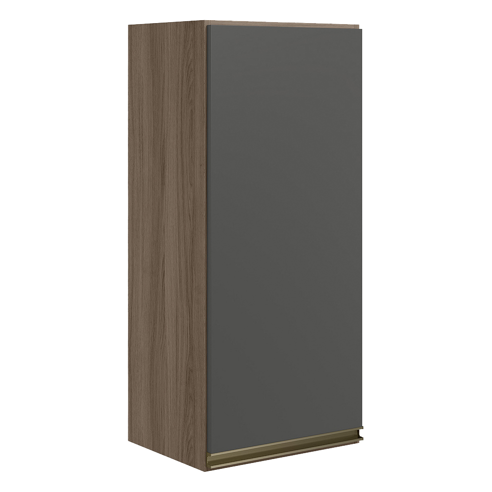Armario Aereo 1 Porta MDF 30 cm Kali 12201 Carvalho Toq Chumbo Nicioli