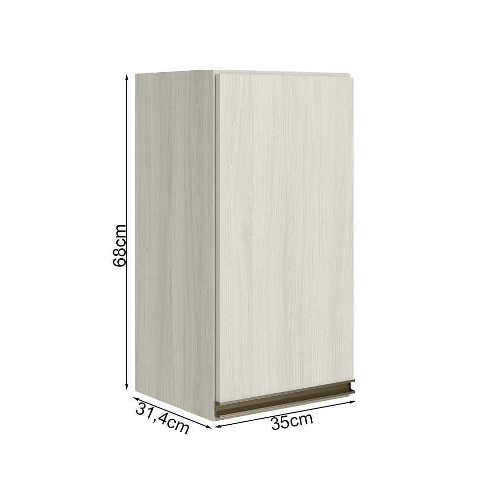 Armario Aereo 1 Porta MDF 35 cm Kali 16089 Bianco Toq Bianco Toq Nicioli