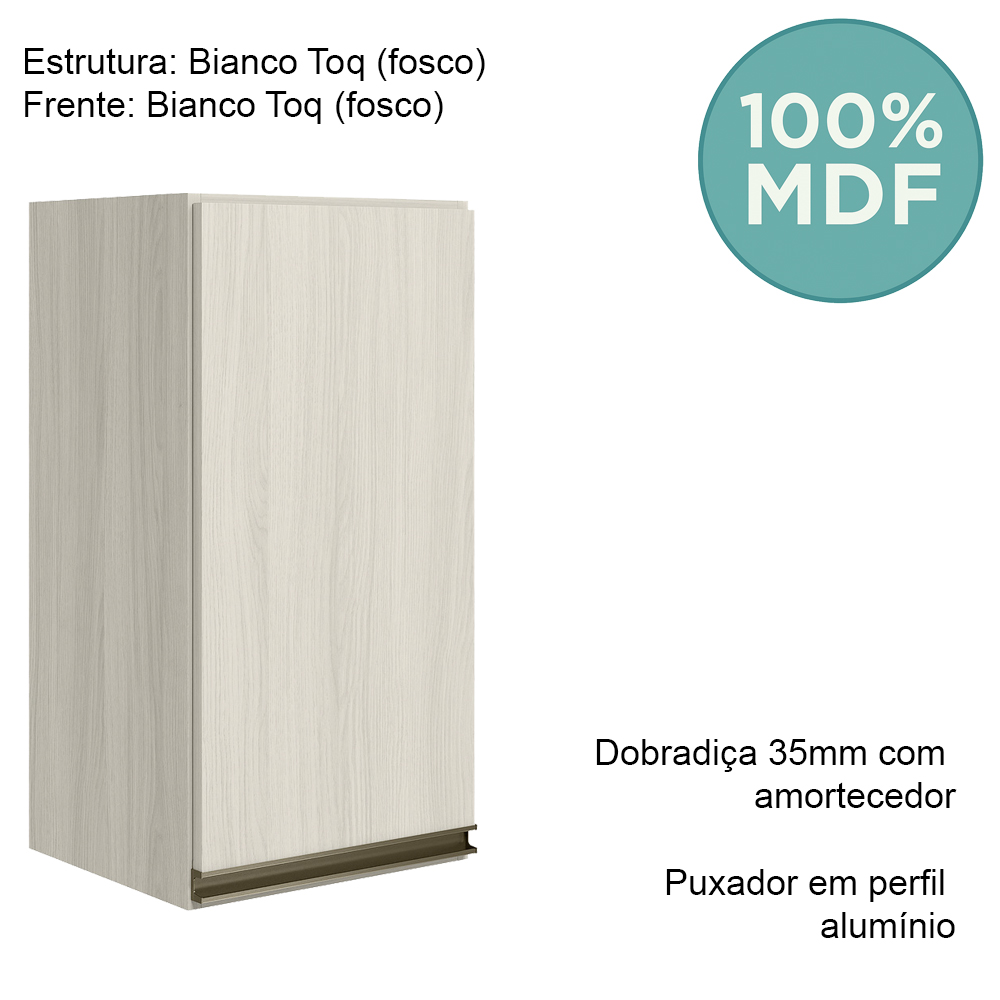 Armario Aereo 1 Porta MDF 35 cm Kali 16089 Bianco Toq Bianco Toq Nicioli