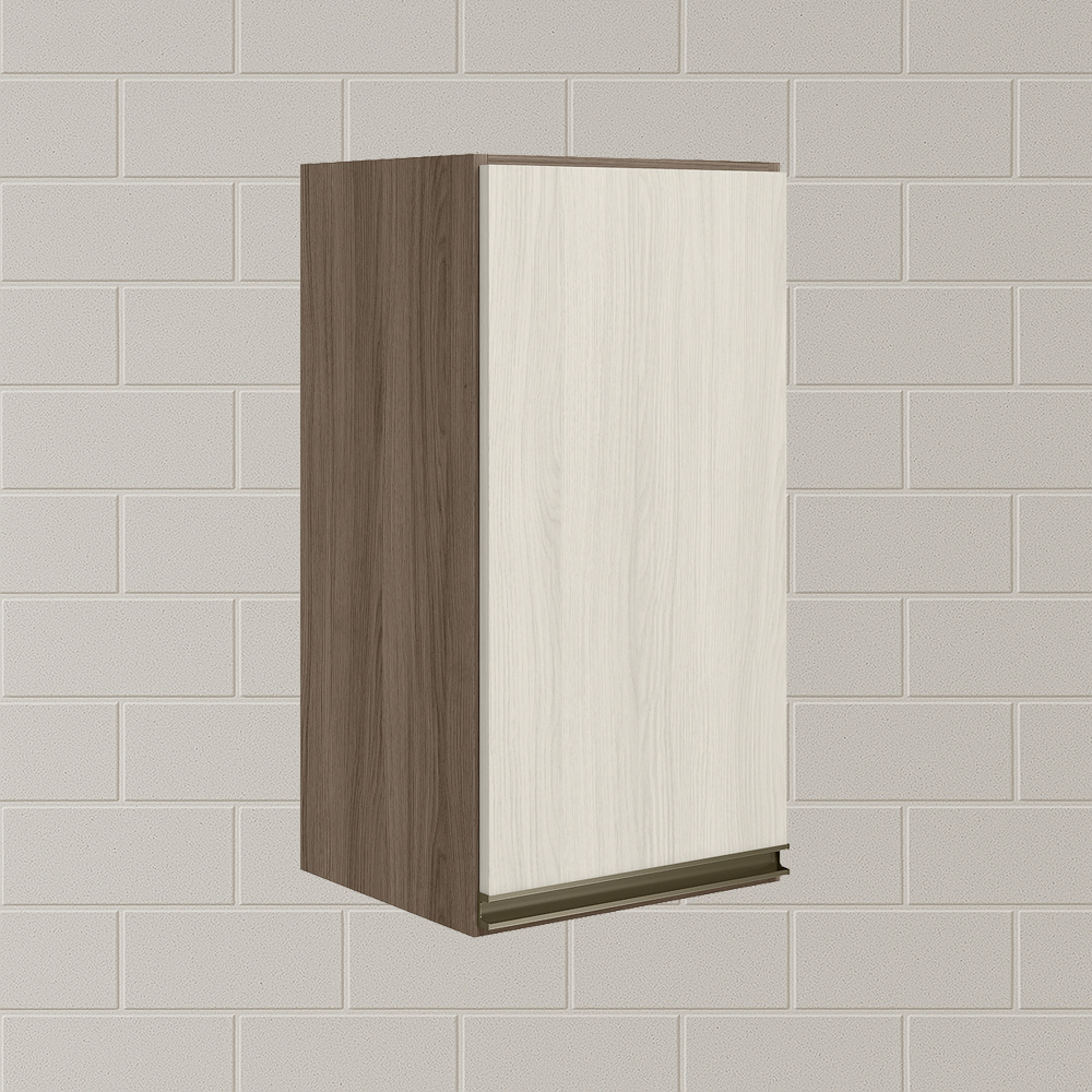 Armario Aereo 1 Porta MDF 35 cm Kali 16089 Carvalho Toq Bianco Toq Nicioli