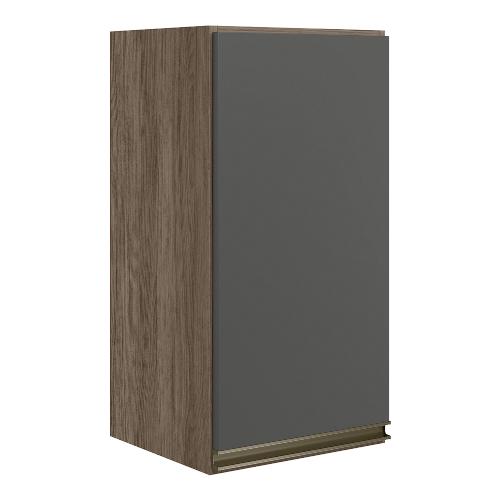Armario Aereo 1 Porta MDF 35 cm Kali 16089 Carvalho Toq Chumbo Nicioli