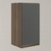 Armario Aereo 1 Porta MDF 35 cm Kali 16089 Carvalho Toq Chumbo Nicioli