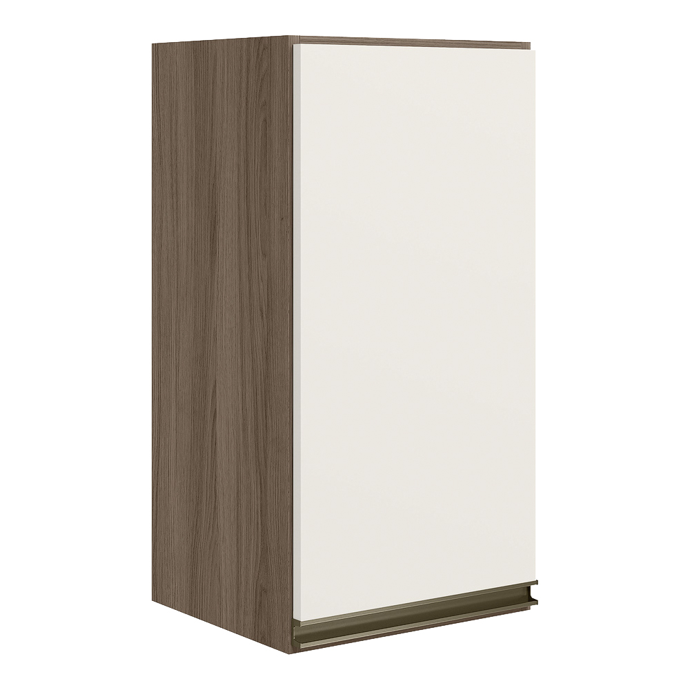 Armario Aereo 1 Porta MDF 35 cm Kali 16089 Carvalho Toq Off White Cetim Nicioli
