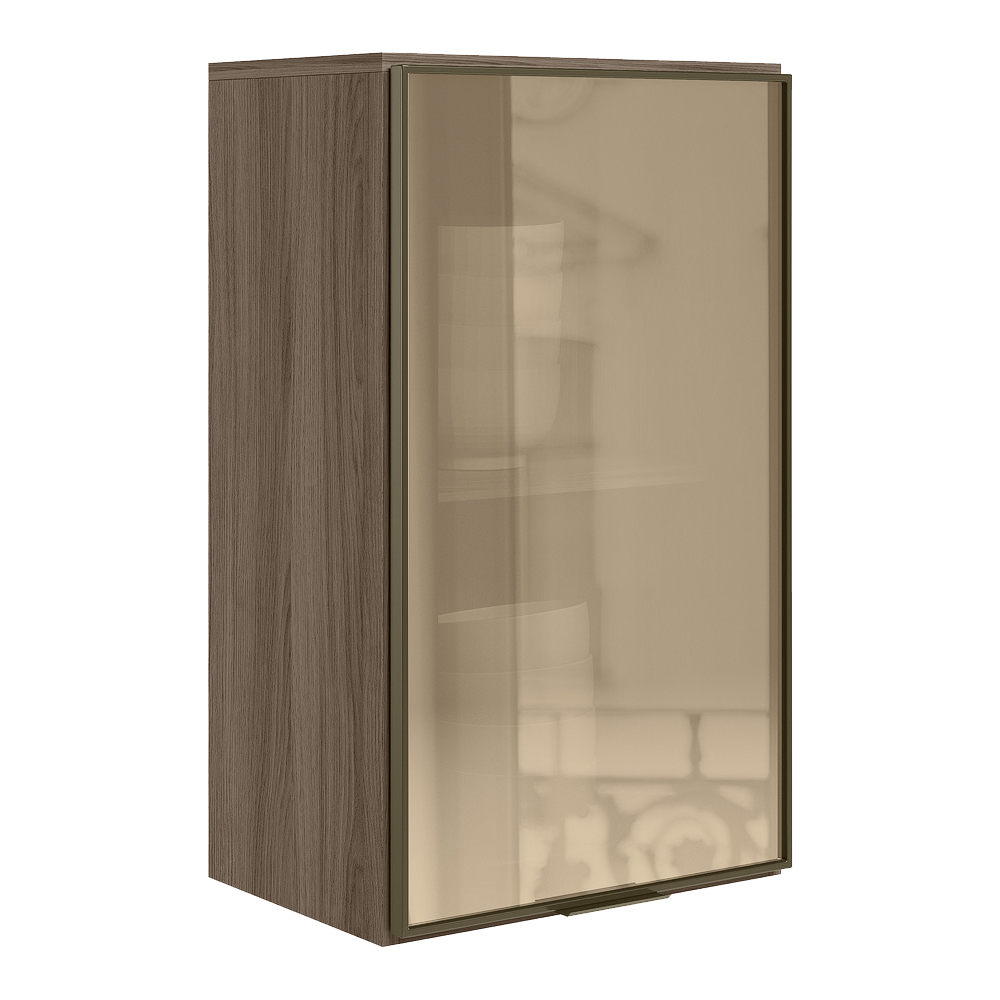 Armario Aereo 1 Porta Vidro MDF 40 cm Kali 1220261 Carvalho Toq Nicioli
