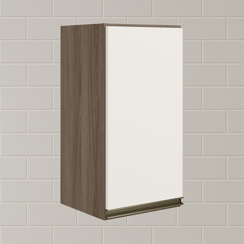 Armario Aereo 1P MDF 40 cm Kali 12202 Carvalho Toq Off White Cetim Nicioli