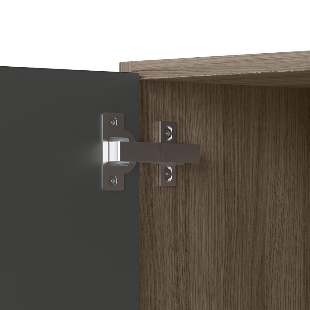 Armario Aereo 2 Portas MDF 60 cm Kali 12205 Carvalho Toq Chumbo Nicioli