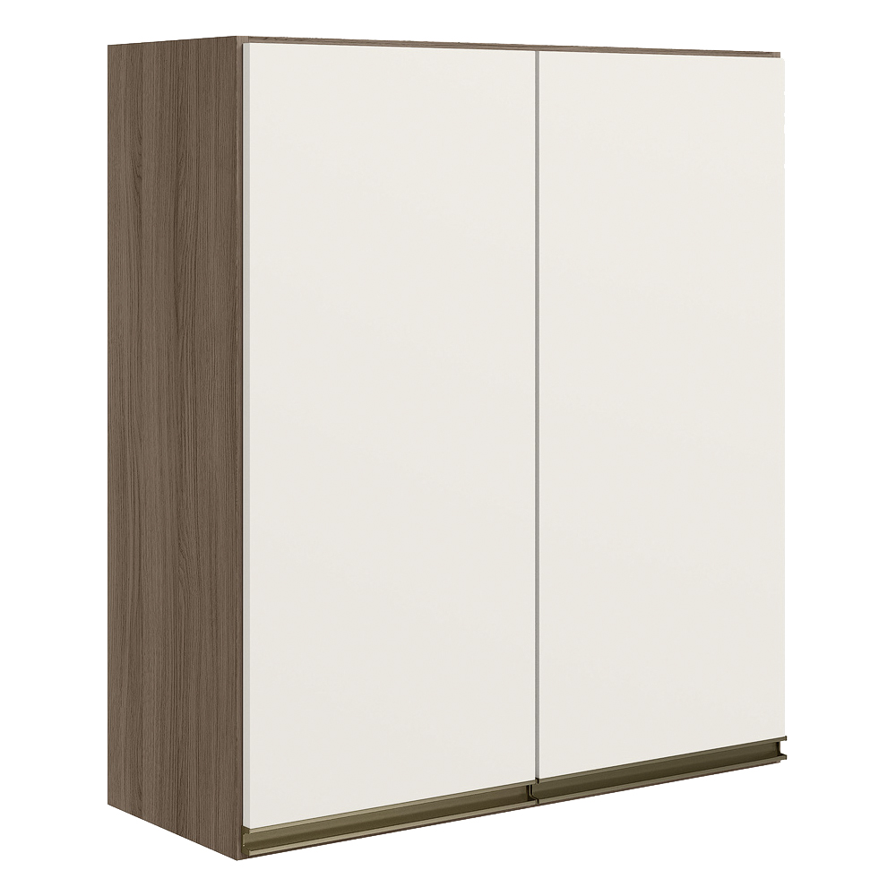 Armario Aereo 2 Portas MDF 60 cm Kali 12205 Carvalho Toq Off White Cetim Nicioli