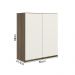 Armario Aereo 2 Portas MDF 60 cm Kali 12205 Carvalho Toq Off White Cetim Nicioli