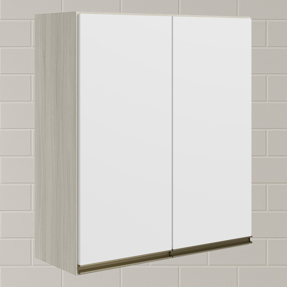 Armario Aereo 2 Portas MDF 70 cm Kali 12208 Bianco Toq Branco Uv Nicioli