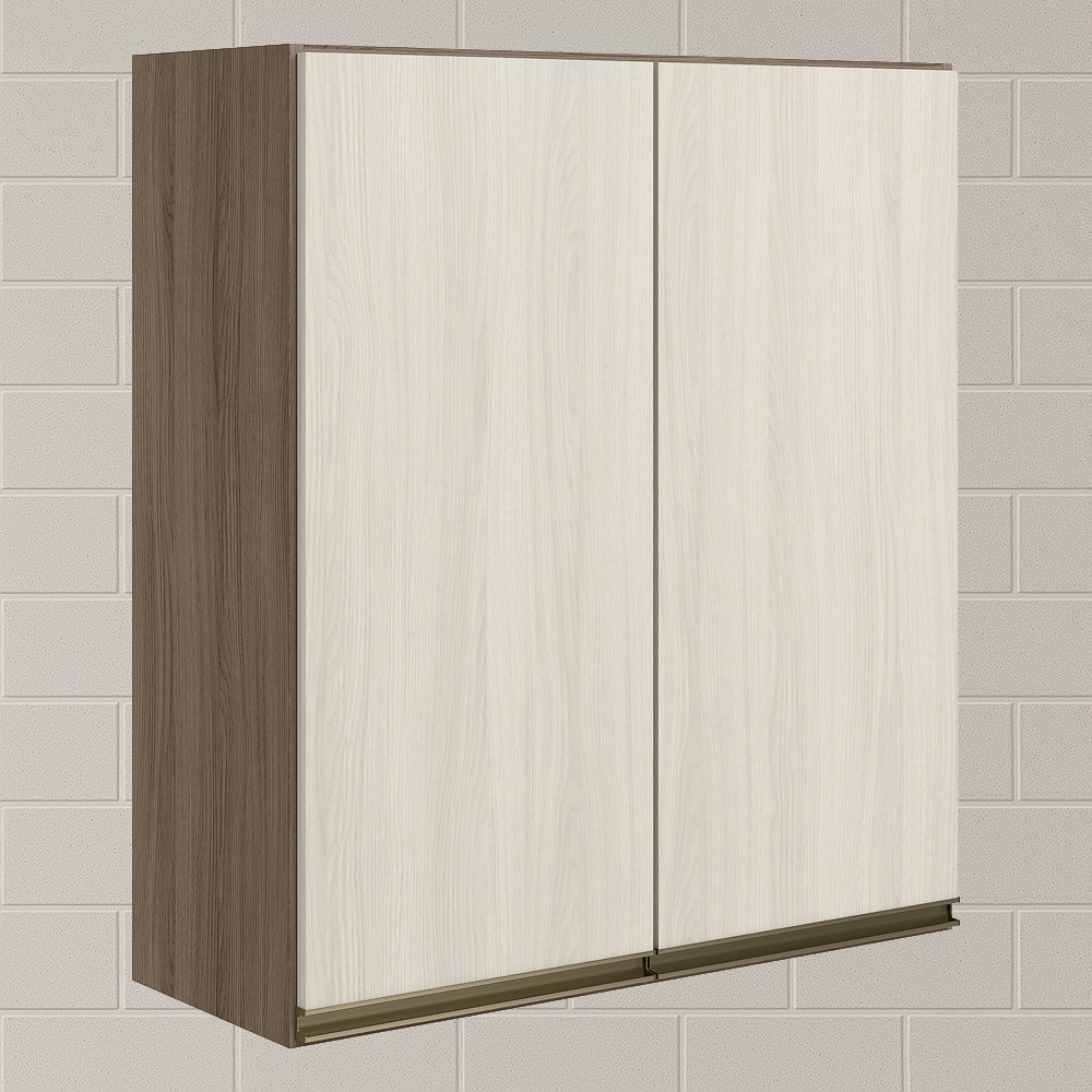 Armario Aereo 2 Portas MDF 70 cm Kali 12208 Carvalho Toq Bianco Toq Nicioli