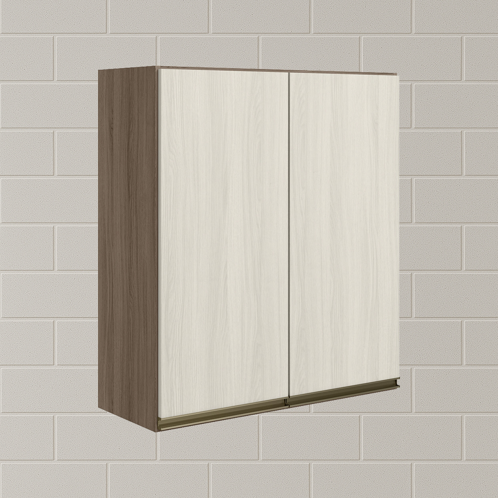 Armario Aereo 2 Portas MDF 70 cm Kali 12208 Carvalho Toq Bianco Toq Nicioli