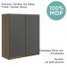 Armario Aereo 2 Portas MDF 70 cm Kali 12208 Carvalho Toq Chumbo Nicioli