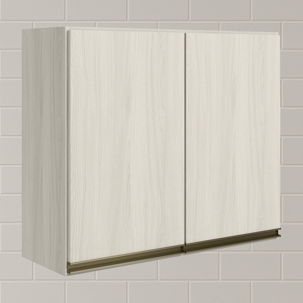 Armario Aereo 2 Portas MDF 80 cm Kali 12211 Bianco Toq Bianco Toq Nicioli