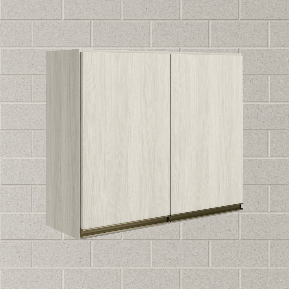 Armario Aereo 2 Portas MDF 80 cm Kali 12211 Bianco Toq Bianco Toq Nicioli
