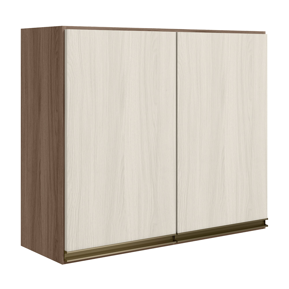 Armario Aereo 2 Portas MDF 80 cm Kali 12211 Carvalho Toq Bianco Toq Nicioli