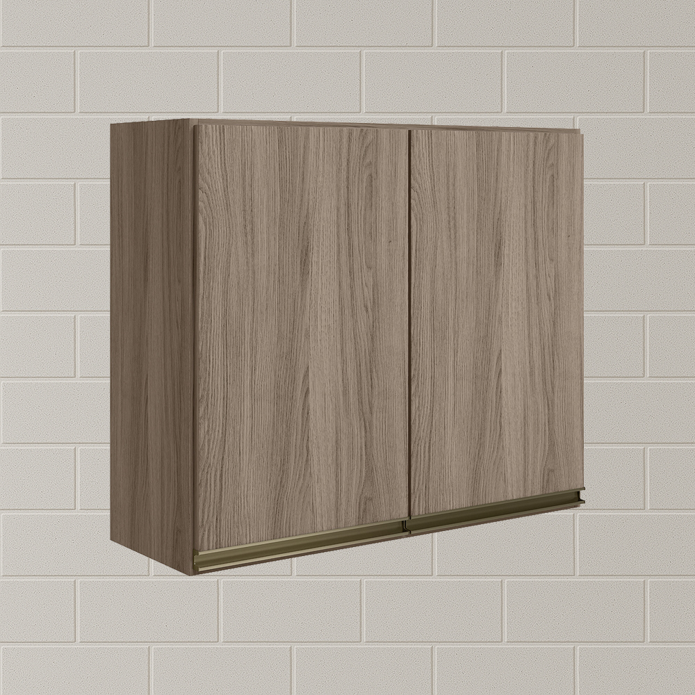 Armario Aereo 2 Portas MDF 80 cm Kali 12211 Carvalho Toq Carvalho Toq Nicioli