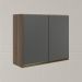 Armario Aereo 2 Portas MDF 80 cm Kali 12211 Carvalho Toq Chumbo Nicioli