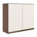 Armario Aereo 2 Portas MDF 80 cm Kali 12211 Carvalho Toq Off White Cetim Nicioli