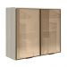 Armario Aereo 2 Portas Vidro MDF 80 cm Kali 1221162 Bianco Toq Nicioli