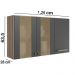 Armario Aereo 3 PT 120 cm 16982 Carvalho Nature Chumbo Nicioli