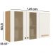 Armario Aereo 3 PT 120 cm 16982 Freijo Off White Cristal Nicioli