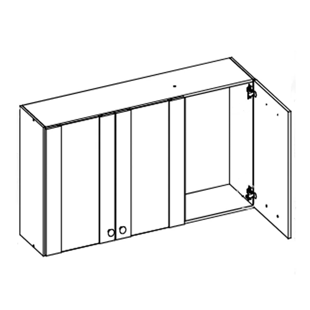 Armario Aereo 3 PT 120 cm 16982 Freijo Off White Cristal Nicioli