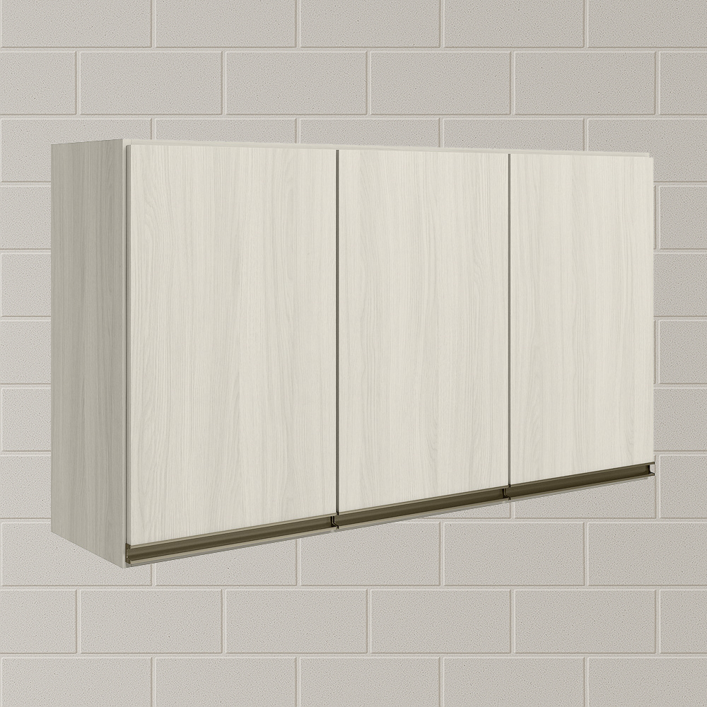 Armario Aereo 3 Portas MDF 120 cm Kali 12197 Bianco Toq Bianco Toq Nicioli