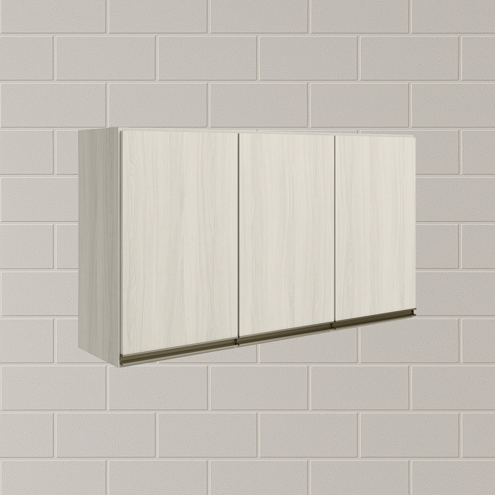 Armario Aereo 3 Portas MDF 120 cm Kali 12197 Bianco Toq Bianco Toq Nicioli