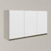 Armario Aereo 3 Portas MDF 120 cm Kali 12197 Bianco Toq Branco Uv Nicioli