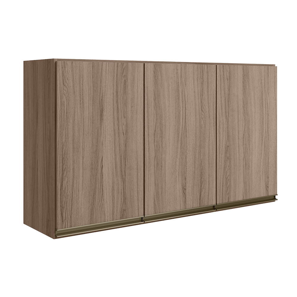 Armario Aereo 3 Portas MDF 120 cm Kali 12197 Carvalho Toq Carvalho Toq Nicioli