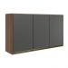 Armario Aereo 3 Portas MDF 120 cm Kali 12197 Carvalho Toq Chumbo Nicioli