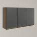 Armario Aereo 3 Portas MDF 120 cm Kali 12197 Carvalho Toq Chumbo Nicioli