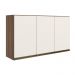 Armario Aereo 3 Portas MDF 120 cm Kali 12197 Carvalho Toq Off White Cetim Nicioli