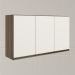 Armario Aereo 3 Portas MDF 120 cm Kali 12197 Carvalho Toq Off White Cetim Nicioli