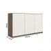 Armario Aereo 3 Portas MDF 120 cm Kali 12197 Carvalho Toq Off White Cetim Nicioli