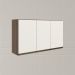 Armario Aereo 3 Portas MDF 120 cm Kali 12197 Carvalho Toq Off White Cetim Nicioli