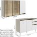 Armario Aereo 3P E Balcao Pia MDF Kali Bianco Toq Branco Uv Nicioli