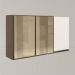 Armario Aereo 3P Vid MDF 120cm Kali 1219764 Carvalho Toq Off White Cetim Nicioli