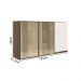 Armario Aereo 3P Vid MDF 120cm Kali 1219764 Carvalho Toq Off White Cetim Nicioli